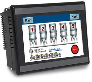  7” Touchscreen HMC  HMI PLC Combo  with 5 Plug-in I O Module Ports